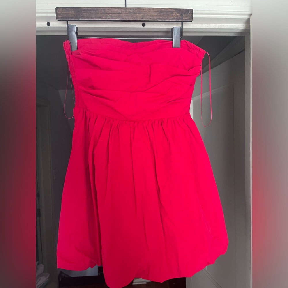 Amanda Uprichard Red Strapless babydoll dress size M